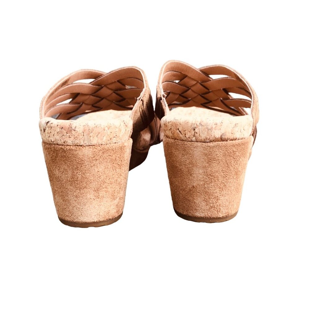 UGG Womens Lilah Wedge Sandals Chestnut Suede Mules Cork Footbed US 10 EU 41 NIB - Picture 5 of 8